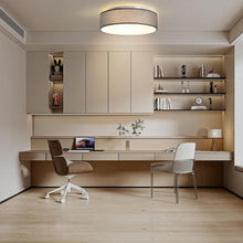 Lade das Bild in den Galerie-Viewer, Deckenlampe Deckenleuchte mit Stoff-Lampenschirm Wohnzimmerlampe Schlafzimmer Kinderzimmer Flur Lampe (Taupe,Ø38x12,5cm)
