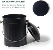 Lade das Bild in den Galerie-Viewer, Biomülleimer Küche 5,5L mit Deckel &amp; Sieb – Geruchsdicht, Spülmaschinenfest – Bioabfallbehälter für Biomüll
