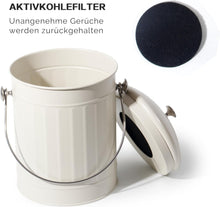 Lade das Bild in den Galerie-Viewer, Biomülleimer Küche 5,5L mit Deckel &amp; Sieb – Geruchsdicht, Spülmaschinenfest – Bioabfallbehälter für Biomüll
