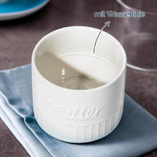 Lade das Bild in den Galerie-Viewer, Butterglocke, Butterdose Keramik, Französische Butterdose, Porzellan Butterglas für frische und streichfähige Butter (Weiß)
