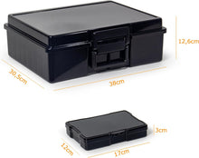 Lade das Bild in den Galerie-Viewer, Fotobox, Sortierboxen für Kleinteile, 16 innere Fotohalter, Aufbewahrungsbox Transparent für Postkarten, Fotos, Spielzeug

