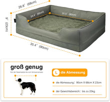 Lade das Bild in den Galerie-Viewer, Orthopädisches Hundebett für mittelgroße &amp; grosse Hunde, dickes &amp; waschbares Hundekissen, ergonomisches Hundebetten mit abnehmbarem Bezug, kratzfestes &amp; wasserdichtes Hundekorb
