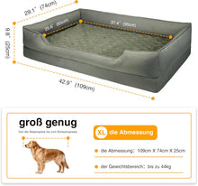Lade das Bild in den Galerie-Viewer, Orthopädisches Hundebett für mittelgroße &amp; grosse Hunde, dickes &amp; waschbares Hundekissen, ergonomisches Hundebetten mit abnehmbarem Bezug, kratzfestes &amp; wasserdichtes Hundekorb
