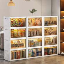 Lade das Bild in den Galerie-Viewer, 75L x 1,68.5*15*45.5 Faltbare Aufbewahrungsbox mit Deckel,Aufbewahrungsregal mit boxen,Stapelboxen,Kunststoffbox mit Türen
