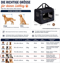 Lade das Bild in den Galerie-Viewer, Hundebox Faltbar Hundetransportbox, robust Transportbox für Hund &amp; Katze Groß Hundetasche Auto Haustiertransportbox für Unterwegs &amp; Zuhause Schwarz
