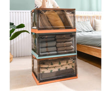 Lade das Bild in den Galerie-Viewer, Faltbare Kunststoff-Aufbewahrungsbox, Organizer Ideal zum Aufbewahren von Büchern, Kleidung, Spielzeug, Bettzeug oder als Schuhkarton (45L, Weiß)
