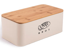 Lade das Bild in den Galerie-Viewer, Brotbox  mit Deckel, Großer Knäckebrot Box aus Metall, Brotaufbewahrungsbox , Brot ,Kekse Lange Aufbewahren und Trocken Halten (Beige-42cm)
