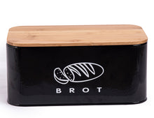 Lade das Bild in den Galerie-Viewer, Brotbox  mit Deckel, Großer Knäckebrot Box aus Metall, Brotaufbewahrungsbox , Brot,Kekse Lange Aufbewahren und Trocken Halten(Schwarz-30cm)

