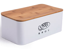 Lade das Bild in den Galerie-Viewer, Brotbox  mit Deckel, Großer Knäckebrot Box aus Metall, Brotaufbewahrungsbox , Brot,Kekse Lange Aufbewahren und Trocken Halten(Weiß-42cm)
