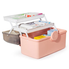 Lade das Bild in den Galerie-Viewer, Medikamenten Aufbewahrung, Medizinbox, Hausapotheke Box, Apothekenbox, Medizinkoffer Groß (PINK-34cm)
