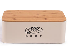 Lade das Bild in den Galerie-Viewer, Brotbox  mit Deckel, Großer Knäckebrot Box aus Metall, Brotaufbewahrungsbox , Brot ,Kekse Lange Aufbewahren und Trocken Halten (Beige-42cm)
