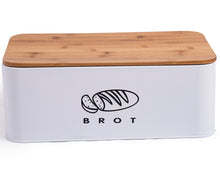 Lade das Bild in den Galerie-Viewer, Brotbox  mit Deckel, Großer Knäckebrot Box aus Metall, Brotaufbewahrungsbox , Brot,Kekse Lange Aufbewahren und Trocken Halten(Weiß-42cm)
