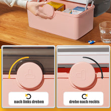 Lade das Bild in den Galerie-Viewer, Medikamenten Aufbewahrung, Medizinbox, Hausapotheke Box, Apothekenbox, Medizinkoffer Groß (PINK-34cm)
