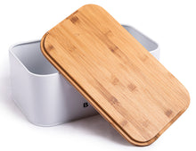 Lade das Bild in den Galerie-Viewer, Brotbox  mit Deckel, Großer Knäckebrot Box aus Metall, Brotaufbewahrungsbox , Brot,Kekse Lange Aufbewahren und Trocken Halten(Weiß-30cm)
