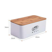 Lade das Bild in den Galerie-Viewer, Brotbox  mit Deckel, Großer Knäckebrot Box aus Metall, Brotaufbewahrungsbox , Brot,Kekse Lange Aufbewahren und Trocken Halten(Weiß-42cm)
