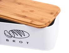Lade das Bild in den Galerie-Viewer, Brotbox  mit Deckel, Großer Knäckebrot Box aus Metall, Brotaufbewahrungsbox , Brot,Kekse Lange Aufbewahren und Trocken Halten(Weiß-30cm)
