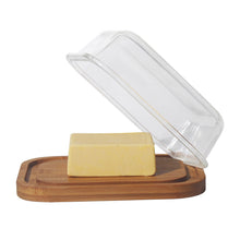 Lade das Bild in den Galerie-Viewer, Butterdose,Butterglocke für 250gButter, oder Boraxglas gefertigt mit edlem nachhaltigem natürlicher Deckel,(Pakung1xBecher,1xdeckel)Transparentes Glas
