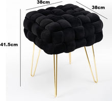 Lade das Bild in den Galerie-Viewer, Moderner Velvet SitzBank, Quadratisch Ottoman-Fußhocker
