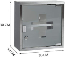 Lade das Bild in den Galerie-Viewer, Medizinschrank mit Fachböden, Wand-Medizinbox aus Edelstahl 30 x 30 x 12 cm（Silber - 2 Schichten）
