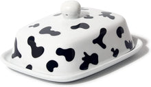 Lade das Bild in den Galerie-Viewer, Butterdose - Hochwertige Butterglocke aus Keramik - Butter Dish für alle gängigen Butter (250g) - Butterschale Porzellan (Kühe)
