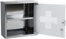 Lade das Bild in den Galerie-Viewer, Medizinschrank mit Fachböden, Wand-Medizinbox aus Edelstahl 30 x 30 x 12 cm（Silber - 2 Schichten）
