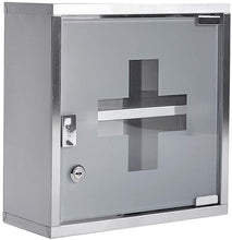 Lade das Bild in den Galerie-Viewer, Medizinschrank mit Fachböden, Wand-Medizinbox aus Edelstahl 30 x 30 x 12 cm（Silber - 2 Schichten）
