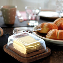Lade das Bild in den Galerie-Viewer, Butterdose,Butterglocke für 250gButter, oder Boraxglas gefertigt mit edlem nachhaltigem natürlicher Deckel,(Pakung1xBecher,1xdeckel)Transparentes Glas

