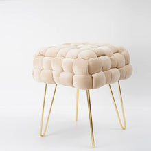 Lade das Bild in den Galerie-Viewer, Moderner Velvet SitzBank, Quadratisch Ottoman-Fußhocker
