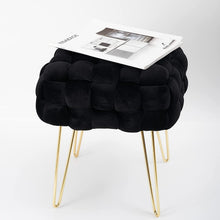 Lade das Bild in den Galerie-Viewer, Moderner Velvet SitzBank, Quadratisch Ottoman-Fußhocker
