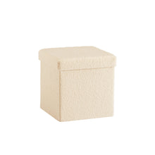 Lade das Bild in den Galerie-Viewer, Sitzwürfel mit Stauraum Fußbank Truhen Aufbewahrungsbox faltbar belastbar bis 300 kg, Deckel abnehmbar, 38 x 38 x 38 cm (Beige-38)
