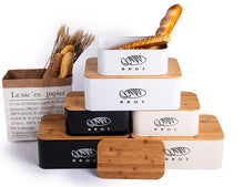 Lade das Bild in den Galerie-Viewer, Brotbox  mit Deckel, Großer Knäckebrot Box aus Metall, Brotaufbewahrungsbox , Brot,Kekse Lange Aufbewahren und Trocken Halten(Weiß-42cm)
