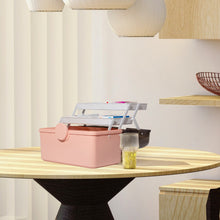 Lade das Bild in den Galerie-Viewer, Medikamenten Aufbewahrung, Medizinbox, Hausapotheke Box, Apothekenbox, Medizinkoffer Groß (PINK-34cm)
