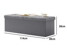 Lade das Bild in den Galerie-Viewer, Sitzbank mit Stauraum Faltbar Sitztruhe belastbar bis 300 kg, Deckel Abnehmbar, 114x38x38 cm,Grau
